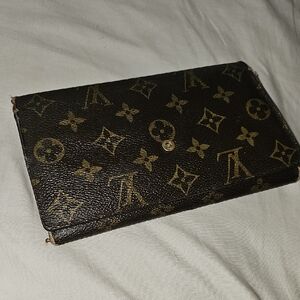 Authentic Louis Vuitton Brown and Gold Monogram Clutch Wallet